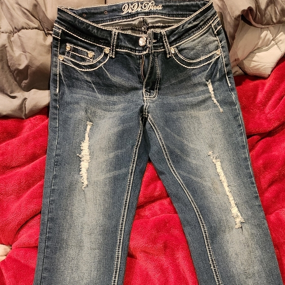 NWOT - ViVi Diva Distressed Skinny Jeans - Picture 5 of 8
